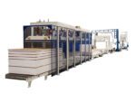 Evans Midwest BE 424TS standard SIP laminating system with traversing gantry for stacked panels