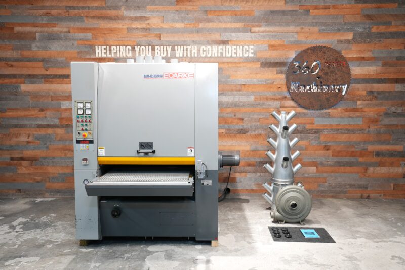 LOADED Boarke BKM-43103RRK (3) Head 42" Wide Belt Sander (3 NEW DRUMS)